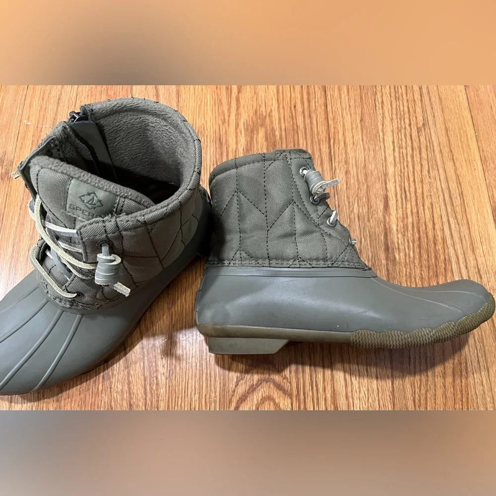 Sperry Green Quilted Saltwater Duck Boots